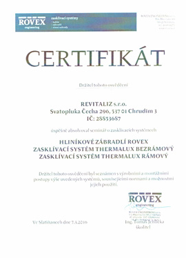 Certifikáty Revitaliz